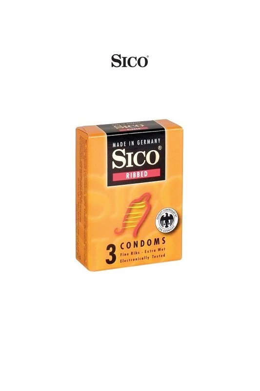 3 préservatifs Sico RIBBED - Préservatifs - MyLibido