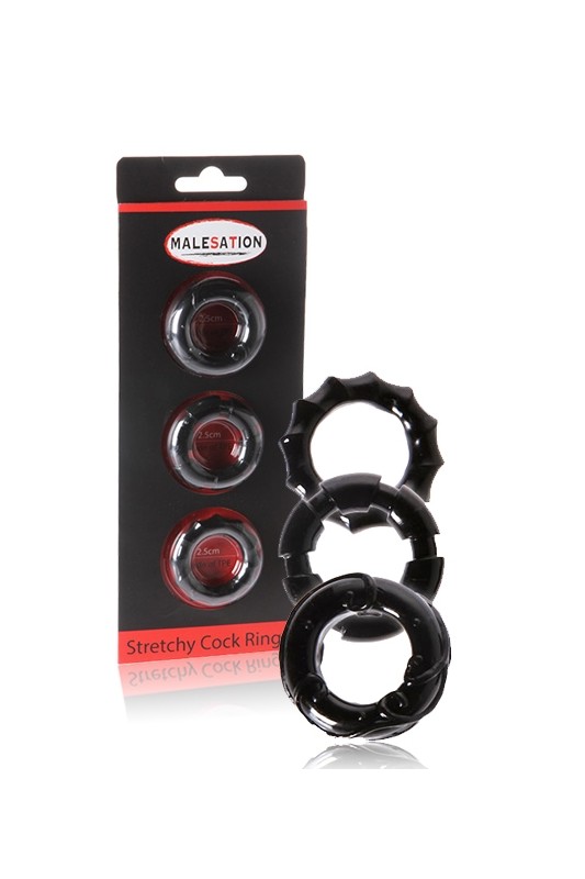 Set 3 cockrings Stretchy - Malesation