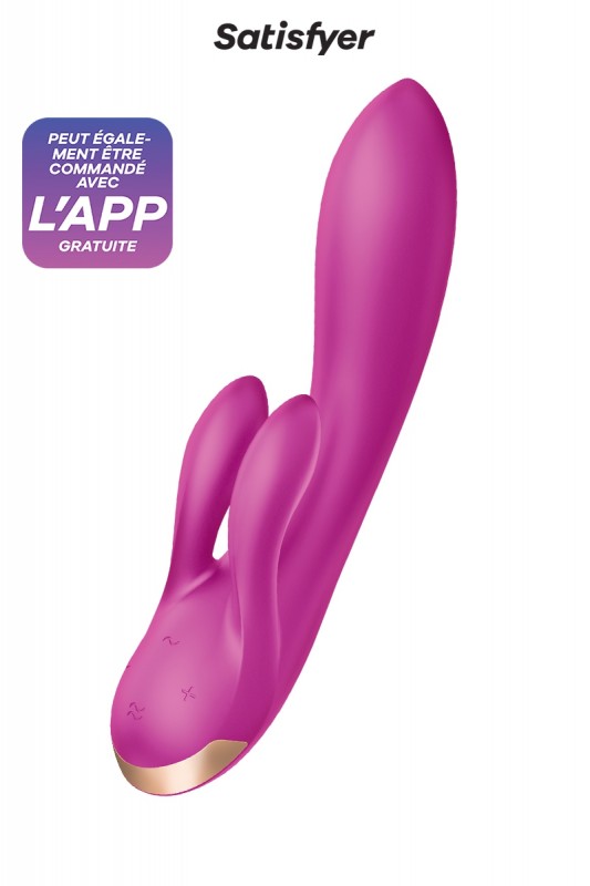 Vibro Rabbit connecté Double Flex violet - Satisfyer