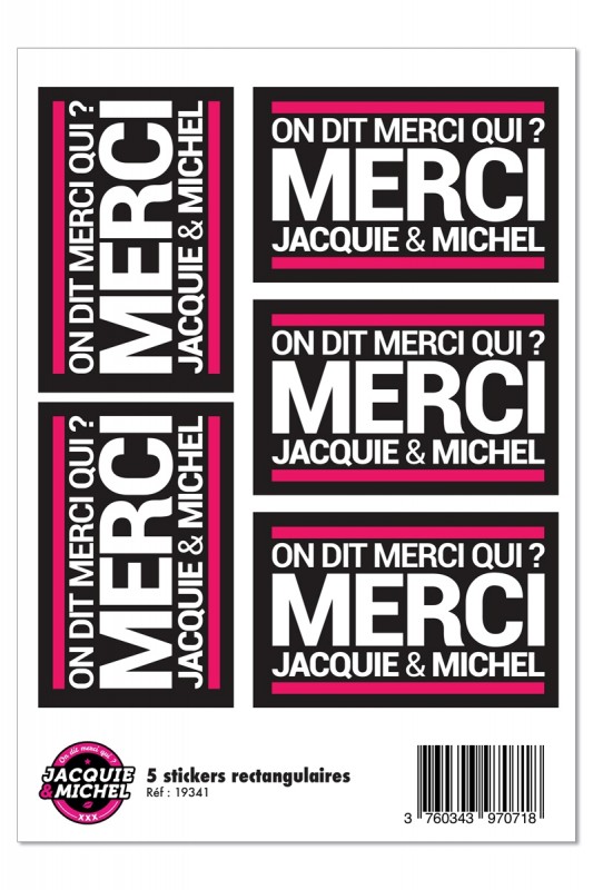 J&M - 5 stickers logo rectangle noir | Jacquie & Michel