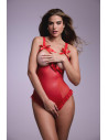 Mistique - Body wetlook ouvert rouge | Christine by christine Le Duc